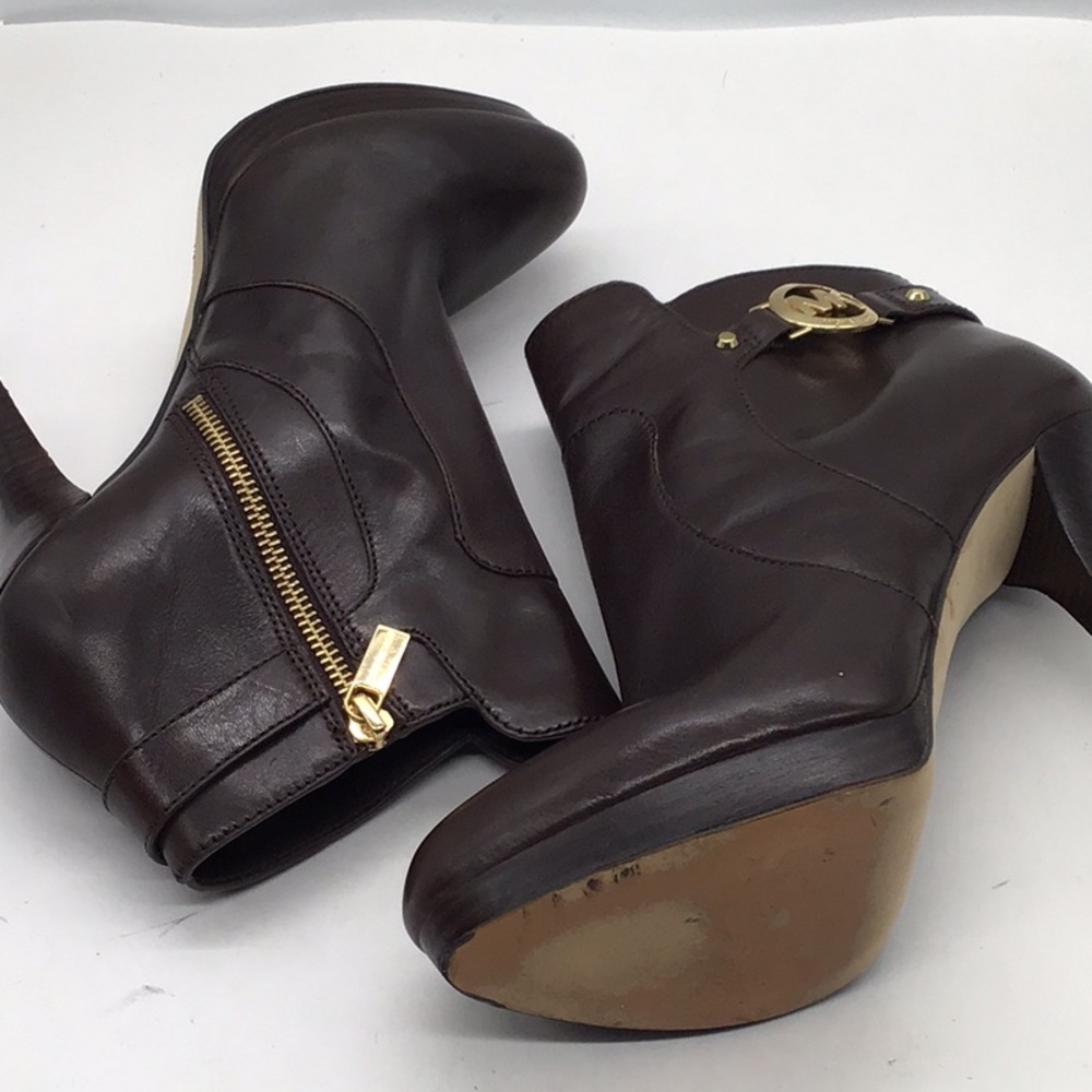 Michael Kors Brown Leather Heel Ankle Boot - Picture 6 of 10